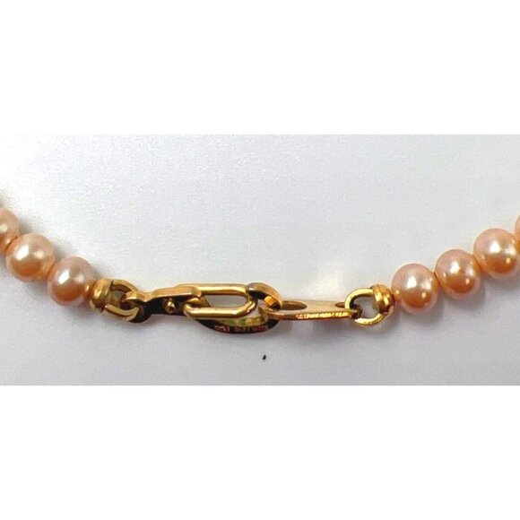 Glass Graduated Pink Pearlized Necklace Lobster Clasp - Picture 4 of 4